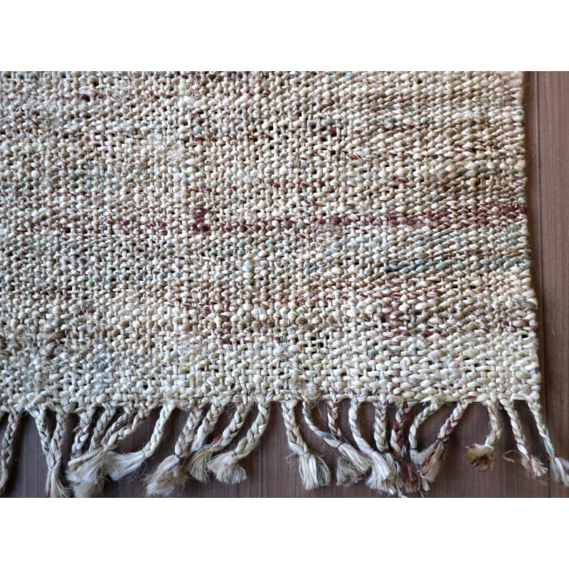 ジュートラグ 手織り　天然繊維　麻　 90x60cm ナチュラルベージュ | ブランド登録なし | 03