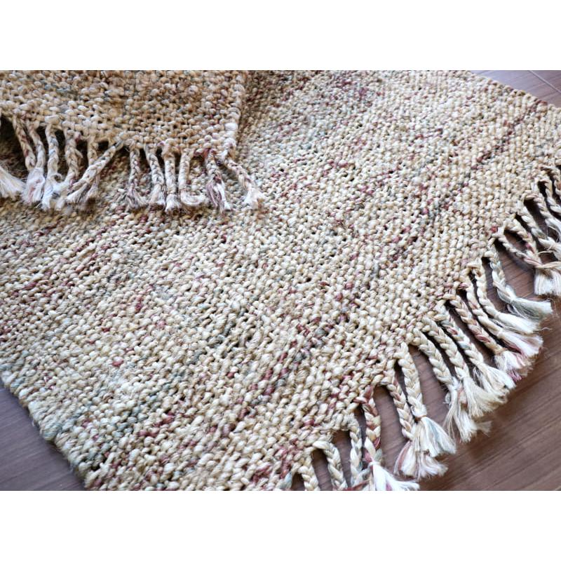 ジュートラグ 手織り　天然繊維　麻　 90x60cm ナチュラルベージュ | ブランド登録なし | 05