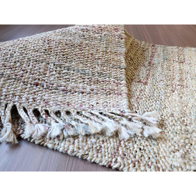 ジュートラグ 手織り　天然繊維　麻　 90x60cm ナチュラルベージュ | ブランド登録なし | 06