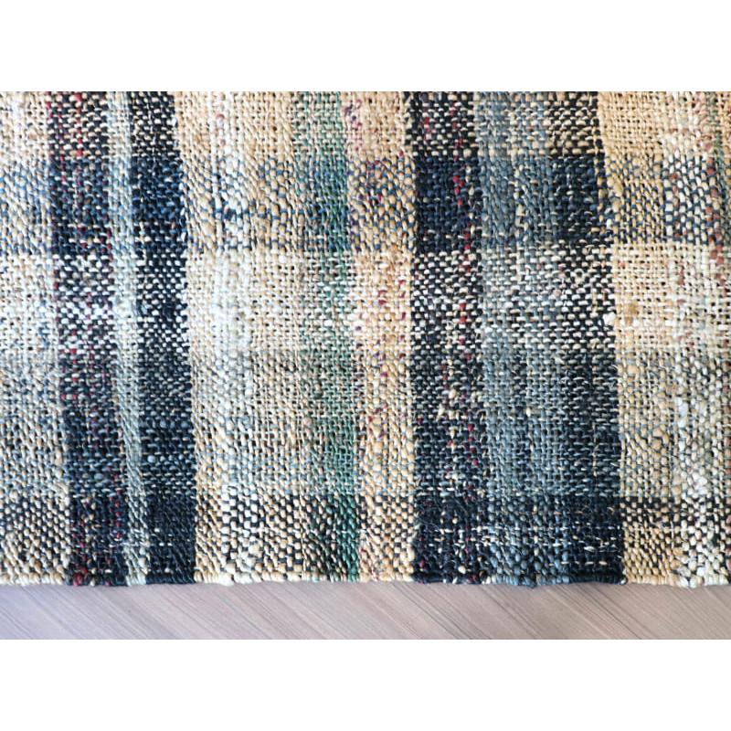 ジュートラグ 手織り　天然繊維　麻　 170x120cm ブラックストライプ | ブランド登録なし | 05