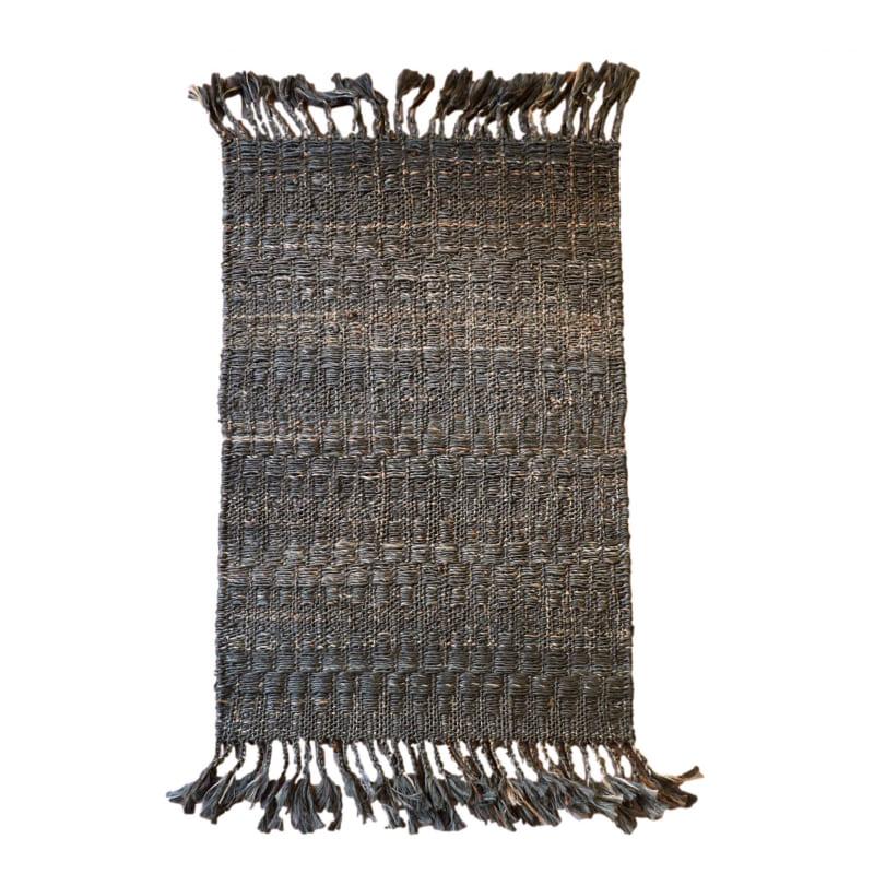 ジュートラグ 手織り　天然繊維　麻　 120x80cm チャコール | ブランド登録なし