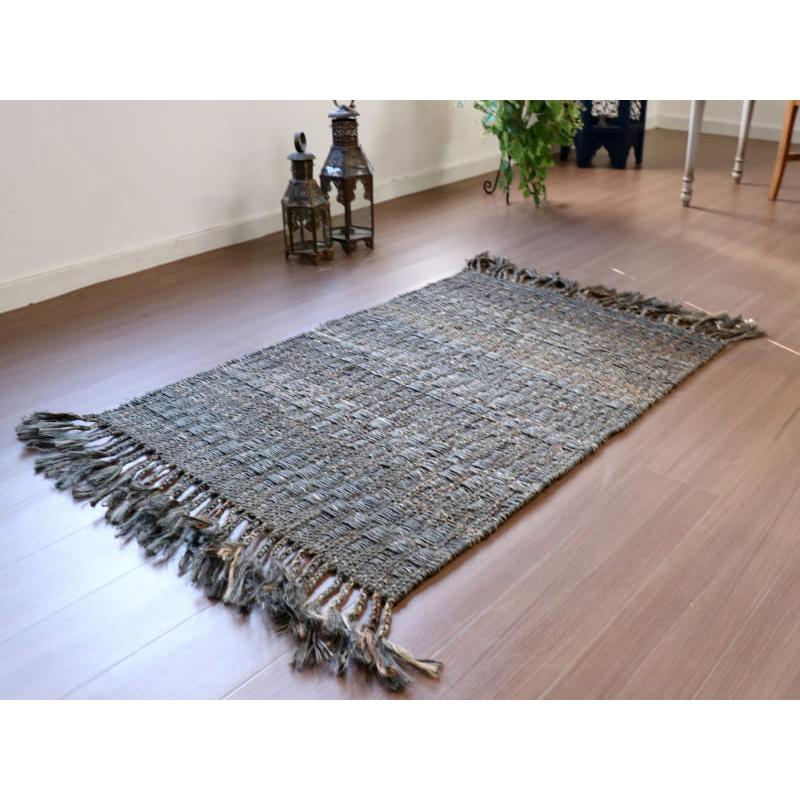 ジュートラグ 手織り　天然繊維　麻　 120x80cm チャコール | ブランド登録なし | 01