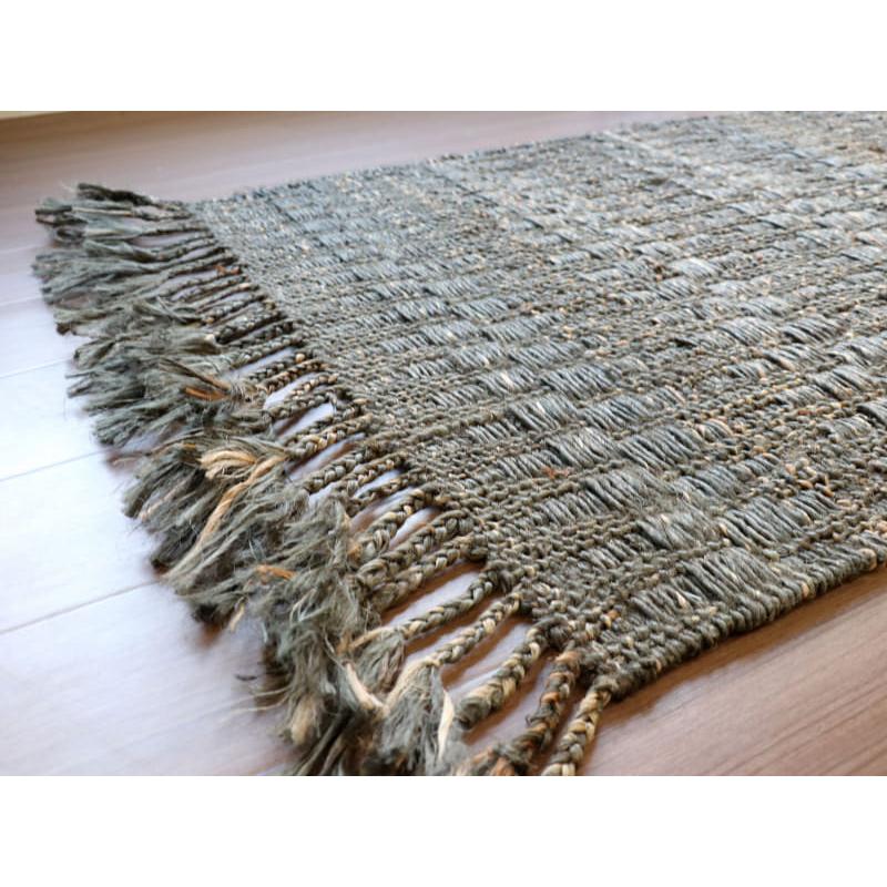 ジュートラグ 手織り　天然繊維　麻　 120x80cm チャコール | ブランド登録なし | 04