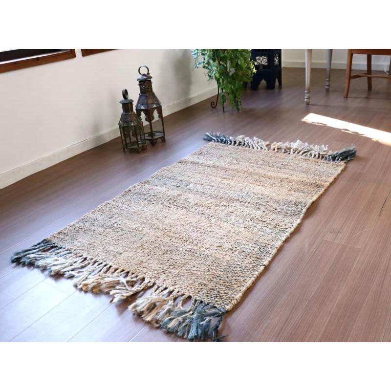 ジュートラグ 手織り　天然繊維　麻　 120x80cm ベージュグラデーション | ブランド登録なし | 01
