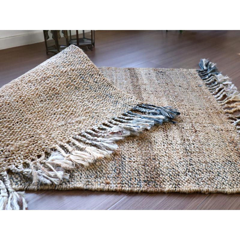 ジュートラグ 手織り　天然繊維　麻　 120x80cm ベージュグラデーション | ブランド登録なし | 05