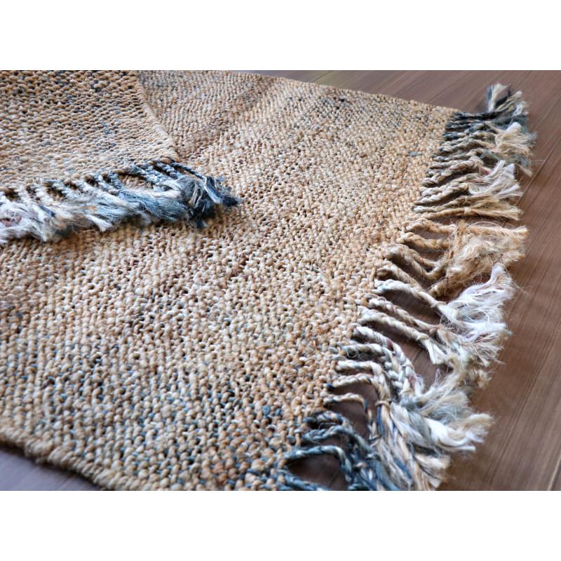 ジュートラグ 手織り　天然繊維　麻　 120x80cm ベージュグラデーション | ブランド登録なし | 06