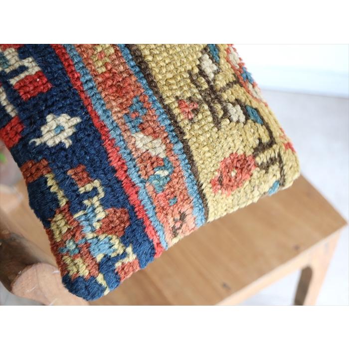 オールドカーペットのポシェット Mサイズ Old Carpet Pochette Medium size  25x20cm ネイビー＆イエロー | ブランド登録なし | 03