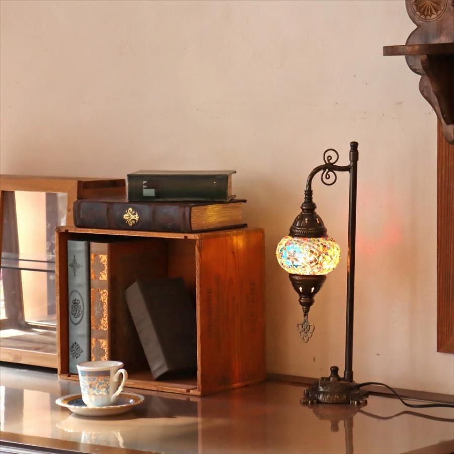モザイクランプ トルコランプ テーブルランプ 小さめのガラス 全高44cm