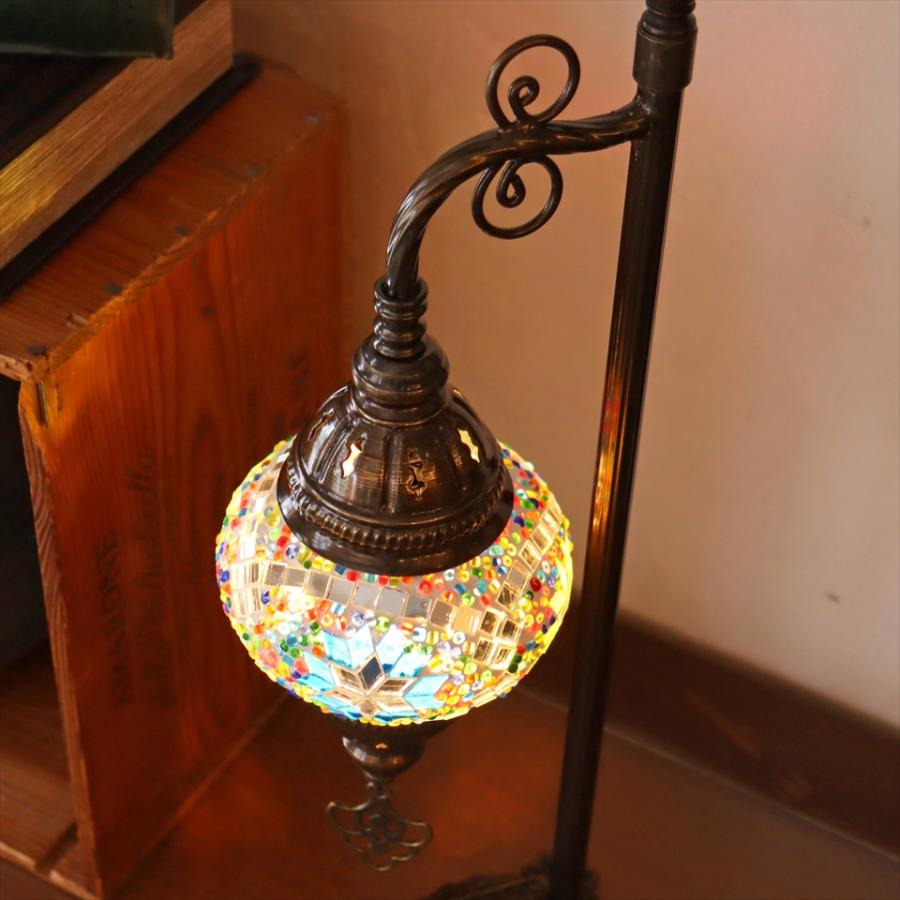モザイクランプ トルコランプ テーブルランプ 小さめのガラス 全高44cm
