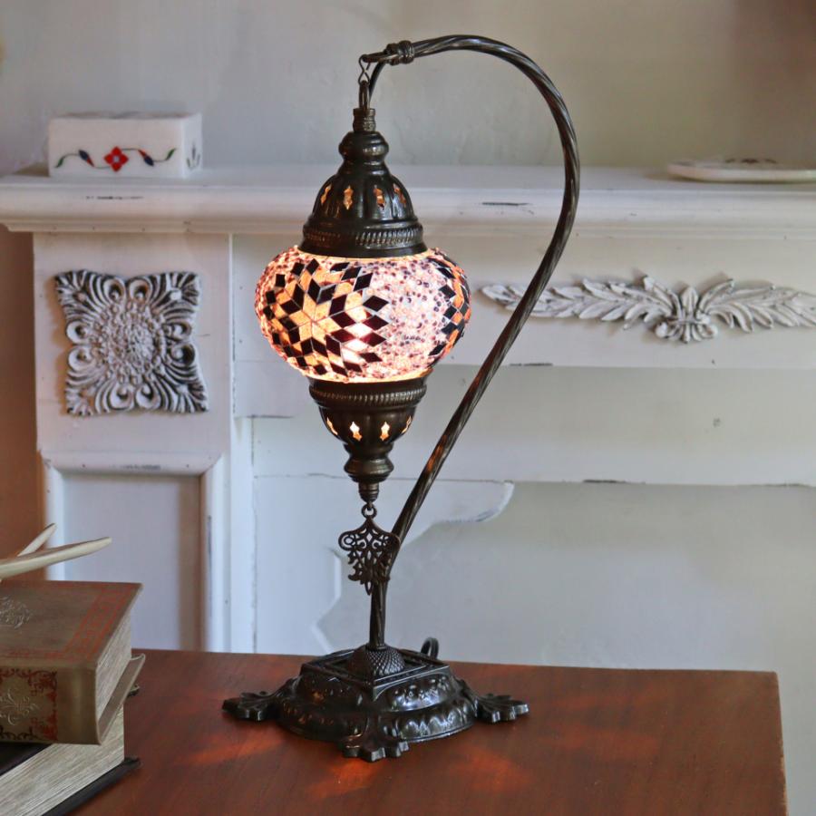 トルコランプ モザイクテーブルランプ ハンギング 全高42cm 横幅23cm