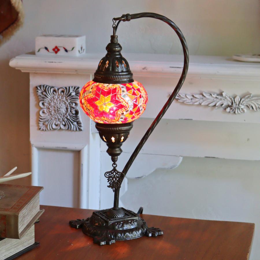 トルコランプ モザイクテーブルランプ ハンギング 全高42cm 横幅23cm