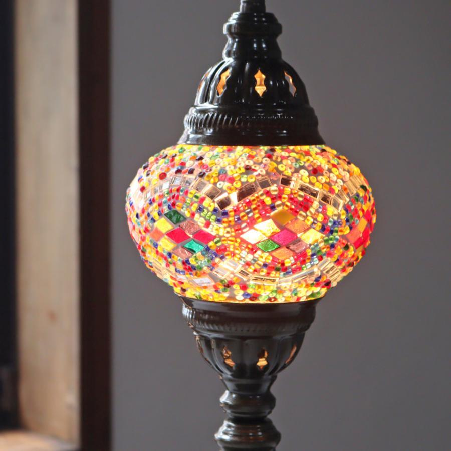 トルコランプ モザイクテーブルランプ 直径13cm 全高36cm カラフル