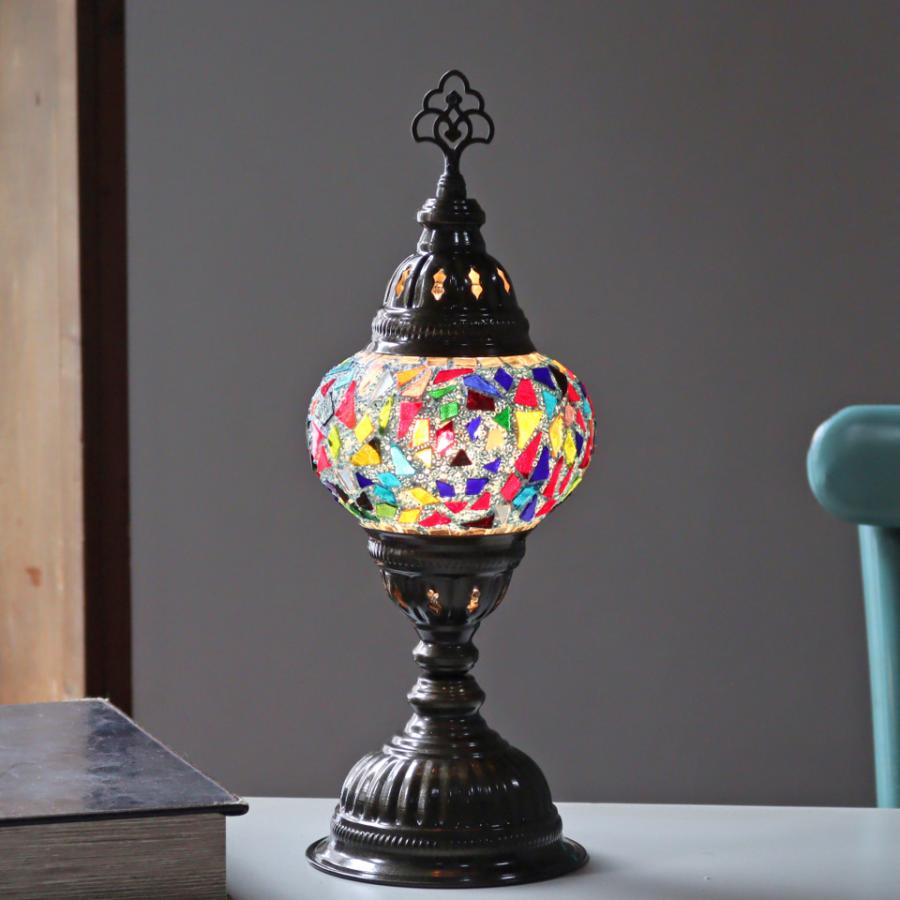 高品質 トルコのモザイク テーブルランプ トルコランプ モザイクテーブルランプ 直径13cm 全高36cm カラフル