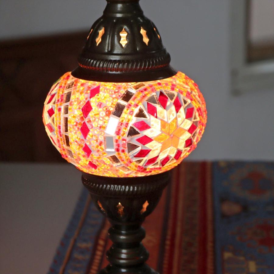 トルコランプ モザイクテーブルランプ 直径13cm 全高36cm オレンジ |  | 02