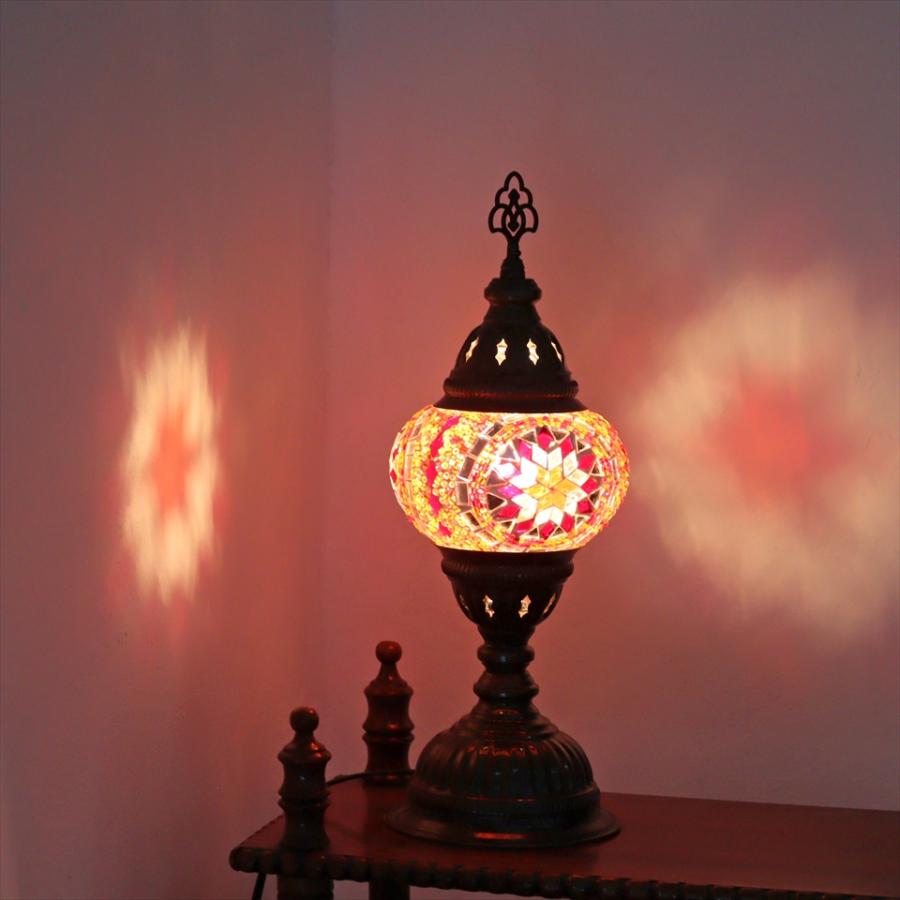 トルコランプ モザイクテーブルランプ 直径13cm 全高36cm オレンジ |  | 04