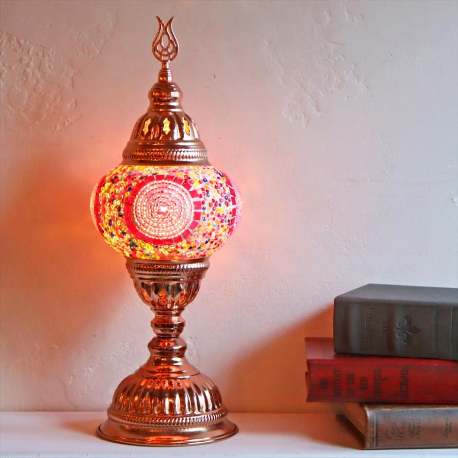 フロアランプ 3連 モザイク トルコランプ 照明 フロアスタンド ピンク