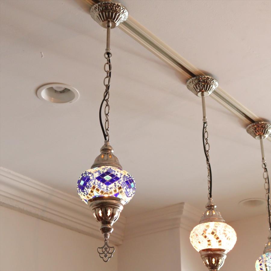 トルコランプ モザイクペンダントランプ 直径13cm 全高67cm ブルー
