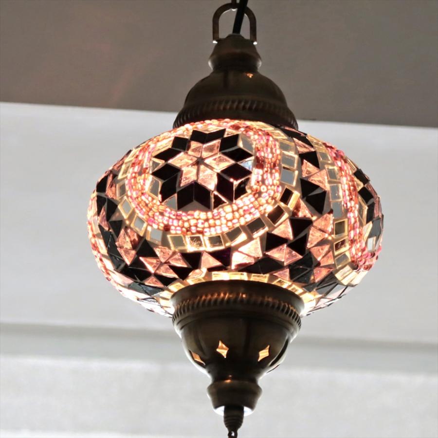 トルコランプ モザイクランプ ペンダントランプ 直径16cm パープル