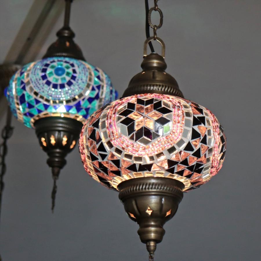 トルコランプ モザイクランプ ペンダントランプ 直径16cm パープル