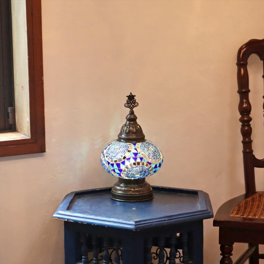 モザイクテーブルランプ トルコランプ 電池式 コードレス 高さ29cm