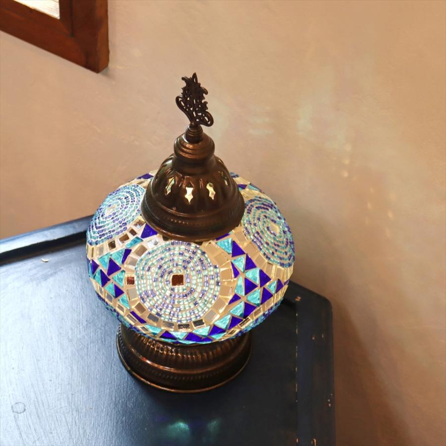 トルコのモザイク テーブルランプ トルコ製 モザイクガラス テーブルランプ LS-L111 (LEDサービス球付