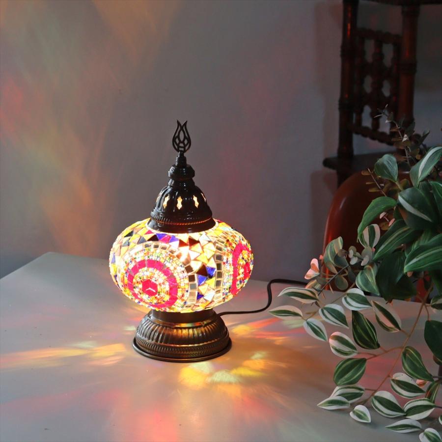 トルコランプ モザイクテーブルランプ 直径16cm 高さ27cm ミックス