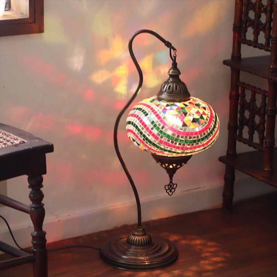 トルコランプ モザイクスタンドランプ ハンギング 全高62cm ガラス直径24cm ミックスカラー | 