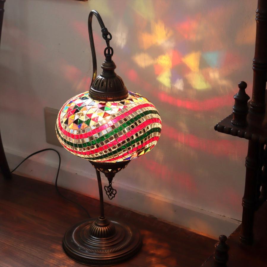 トルコランプ モザイクスタンドランプ ハンギング 全高62cm ガラス直径24cm ミックスカラー |  | 02
