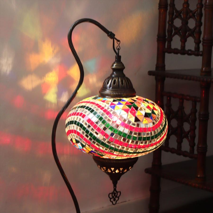 トルコランプ モザイクスタンドランプ ハンギング 全高62cm ガラス直径24cm ミックスカラー |  | 03