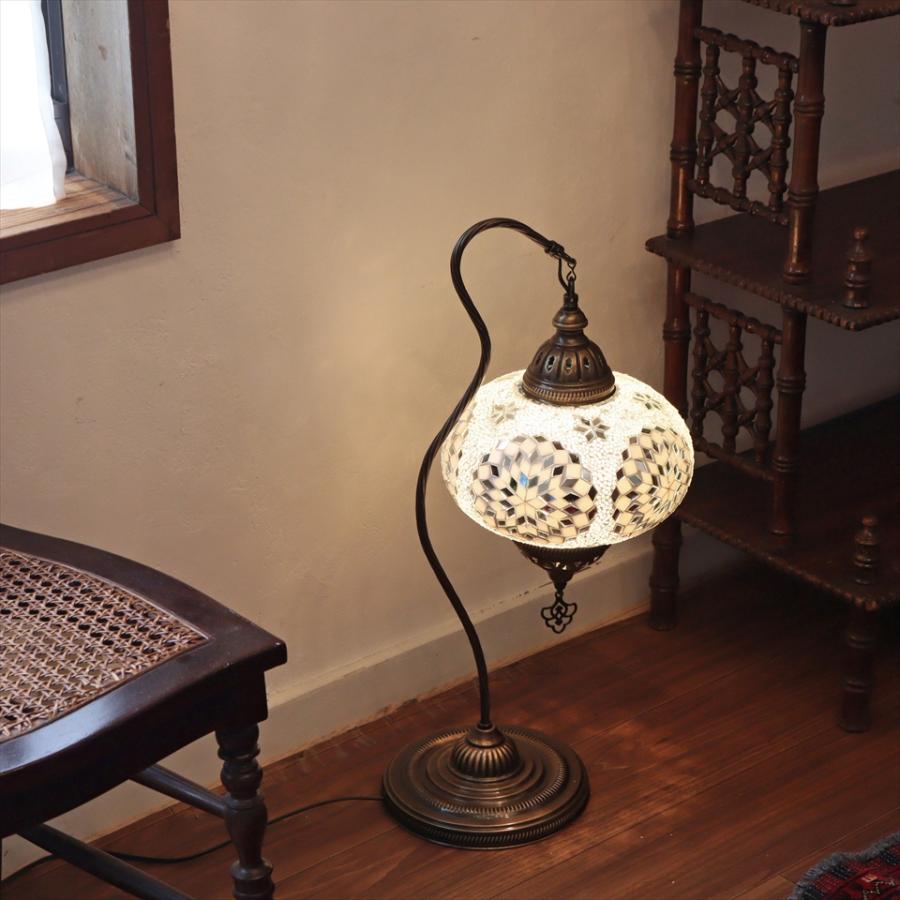 トルコランプ モザイクスタンドランプ ハンギング 全高62cm ガラス直径24cm ホワイト |  | 01