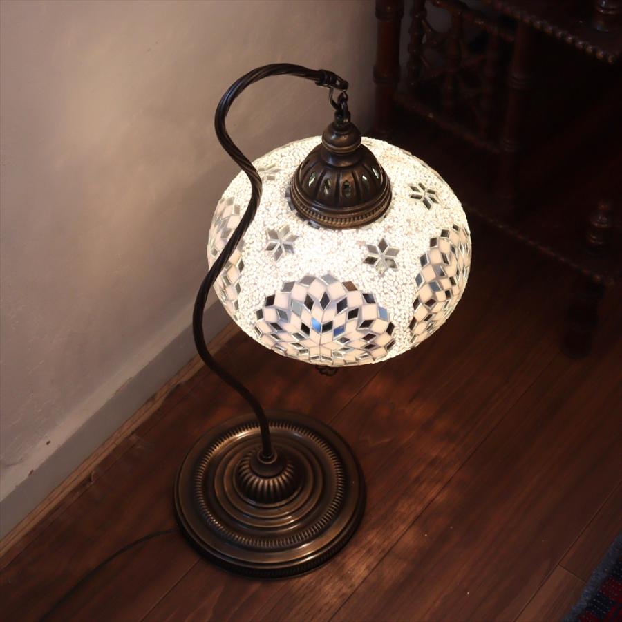 トルコランプ モザイクスタンドランプ ハンギング 全高62cm ガラス直径24cm ホワイト |  | 03