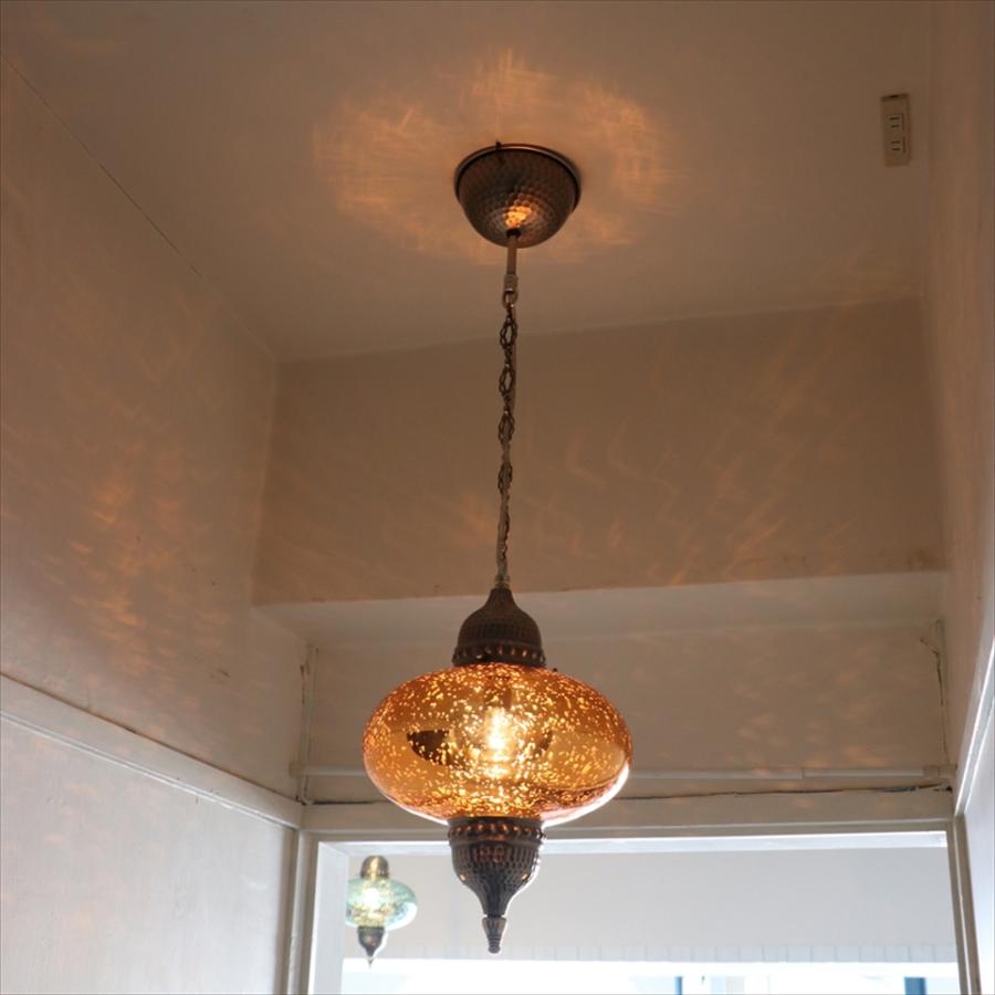 トルコランプ　アンティークフィニッシュ 直径24cm ビンテージミラーガラス 1灯コッパーオレンジ | ブランド登録なし | 01