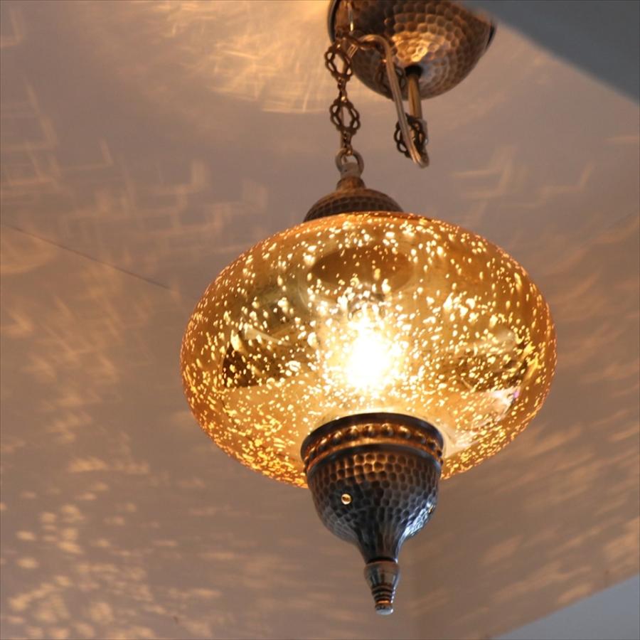 トルコランプ　アンティークフィニッシュ 直径24cm ビンテージミラーガラス 1灯コッパーオレンジ | ブランド登録なし | 02