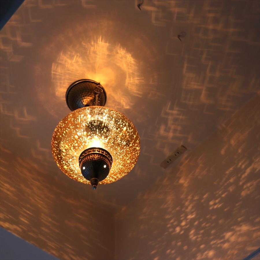 トルコランプ　アンティークフィニッシュ 直径24cm ビンテージミラーガラス 1灯コッパーオレンジ | ブランド登録なし | 03