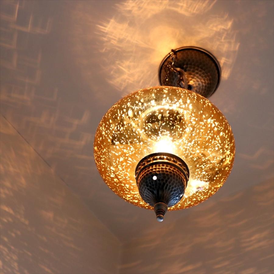 トルコランプ　アンティークフィニッシュ 直径24cm ビンテージミラーガラス 1灯コッパーオレンジ | ブランド登録なし | 05