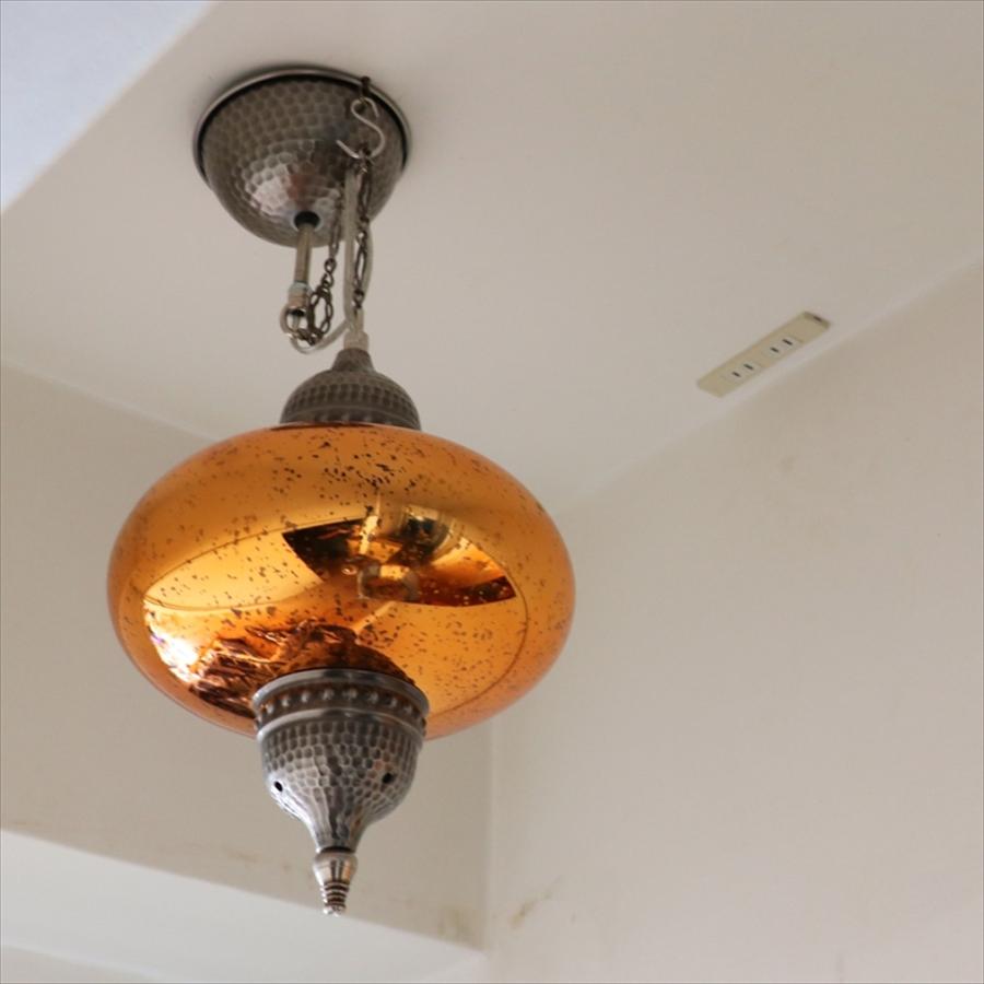 トルコランプ　アンティークフィニッシュ 直径24cm ビンテージミラーガラス 1灯コッパーオレンジ | ブランド登録なし | 06