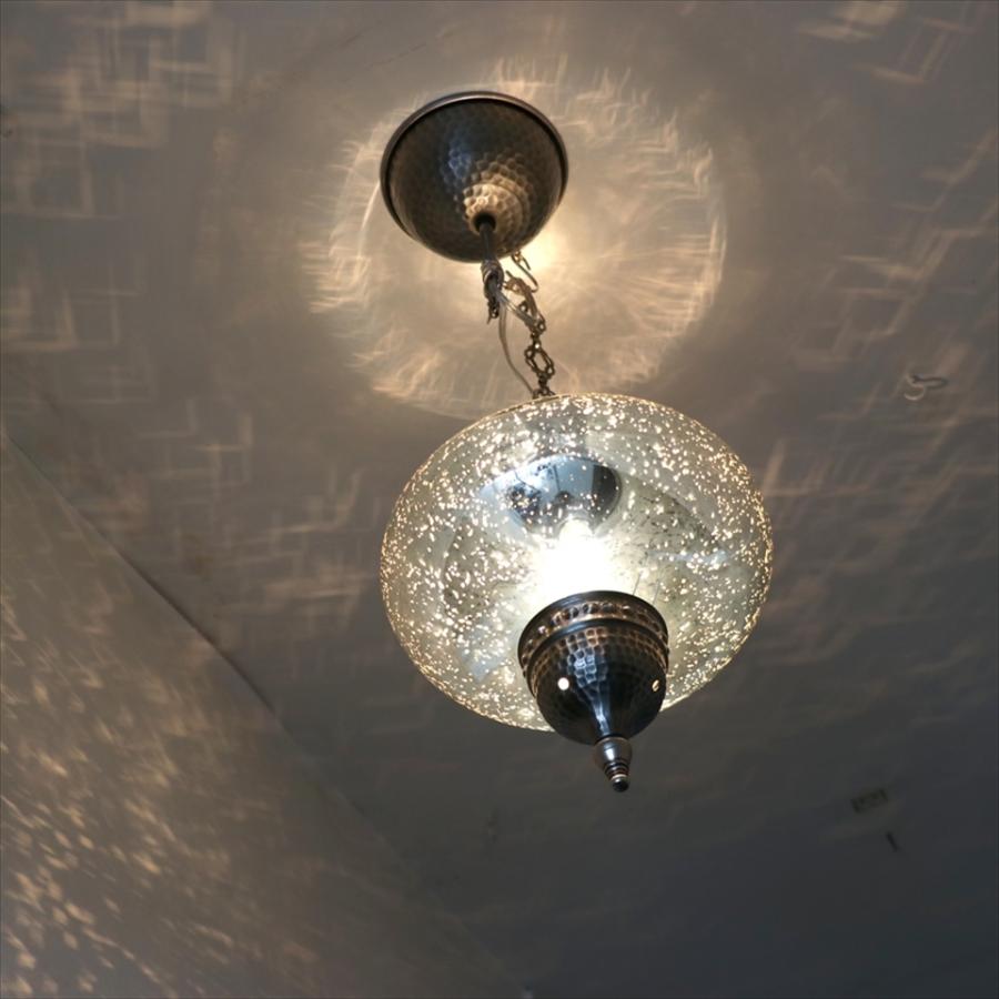 トルコランプ　アンティークフィニッシュ 直径24cm ビンテージミラーガラス 1灯シルバー | ブランド登録なし | 02