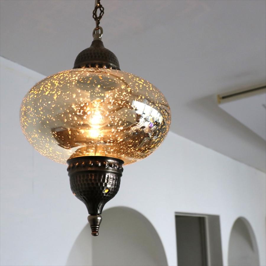 トルコランプ　アンティークフィニッシュ 直径24cm ビンテージミラーガラス 1灯シルバー | ブランド登録なし | 05