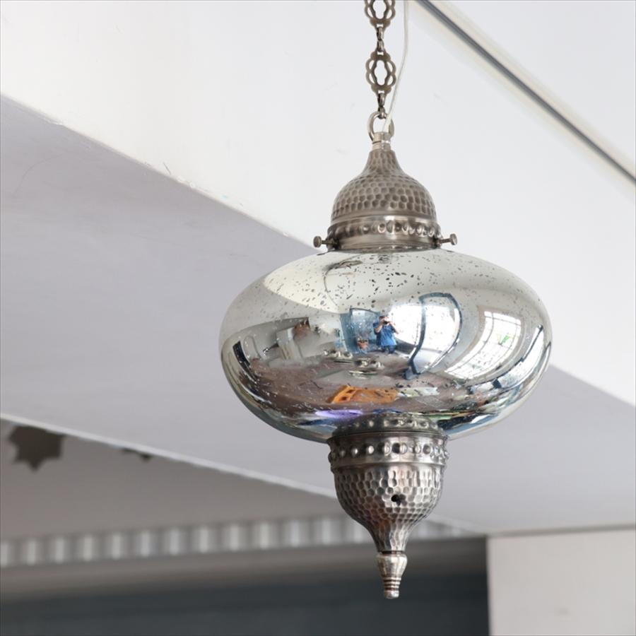 トルコランプ　アンティークフィニッシュ 直径24cm ビンテージミラーガラス 1灯シルバー | ブランド登録なし | 06