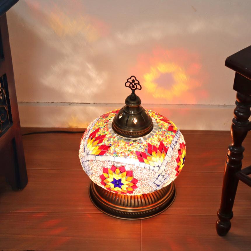トルコランプ モザイクランプ テーブルランプ 全高33cm 直径24cm