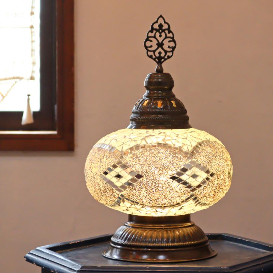 トルコランプ モザイクランプ テーブルランプ 全高39cm 直径24cm ホワイト | ブランド登録なし