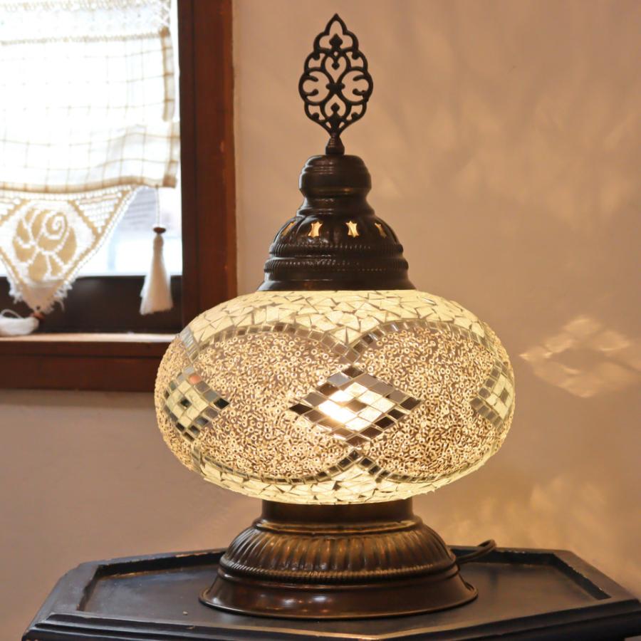 トルコランプ モザイクランプ テーブルランプ 全高39cm 直径24cm ホワイト | ブランド登録なし | 03