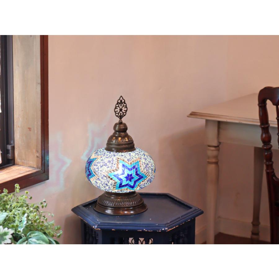 トルコランプ モザイクランプ テーブルランプ 全高39cm 直径24cm ブルー | ブランド登録なし | 01