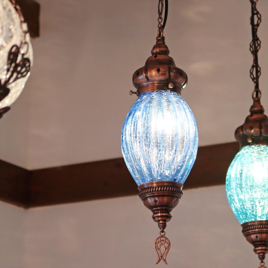 トルコランプ クラックガラス ナツメSS 直径12cm 全高67cm マヴィ ペンダントランプ | ブランド登録なし