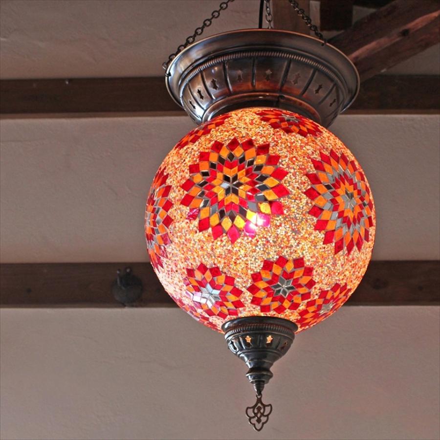 トルコランプ モザイクガラスランプ 大型ペンダントライト エスニック直径30ｃｍ レッド オレンジフラワー E17 25w ミニクリプトン電球 Lp510z12 インプレッションオブギャッベ 通販 Yahoo ショッピング