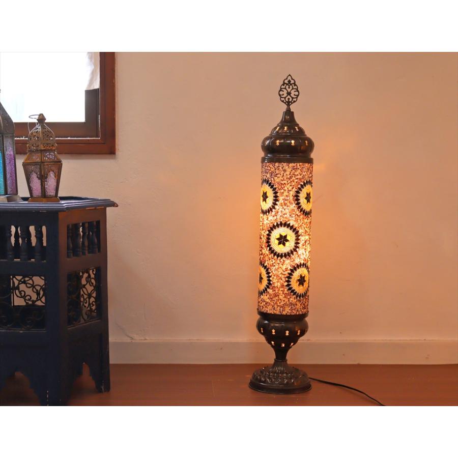 トルコランプ モザイクスタンドランプ シリンダー 全高80cm アンバー