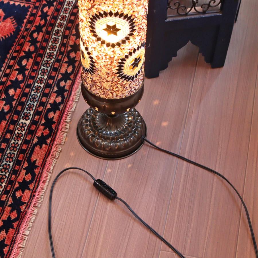 トルコランプ モザイクスタンドランプ シリンダー 全高80cm アンバー