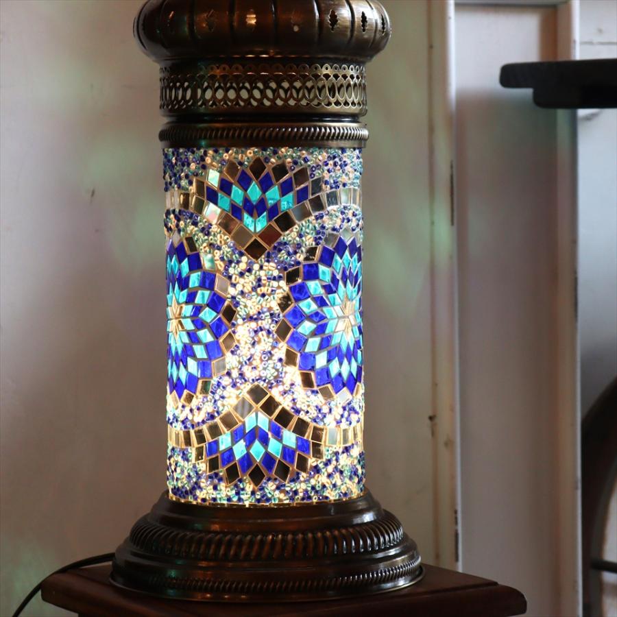 トルコランプ モザイクスタンドランプ シリンダー 全高60cm ブルー |  | 02