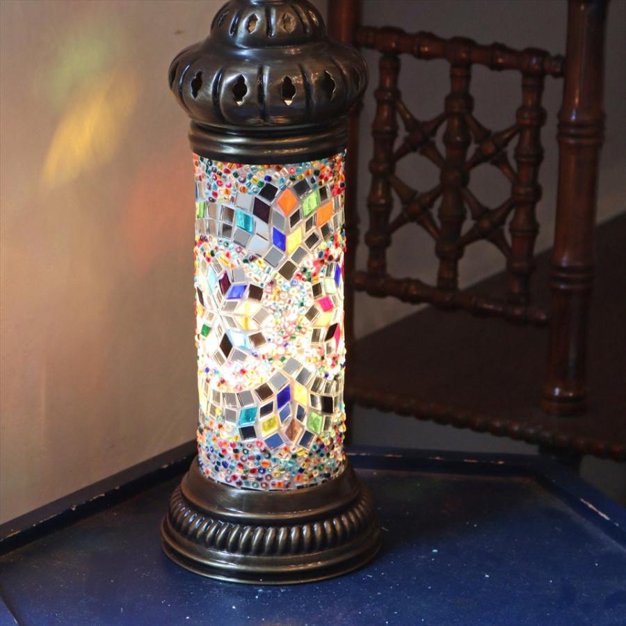 トルコランプ モザイクスタンドランプ シリンダー 全高42cm ミックス