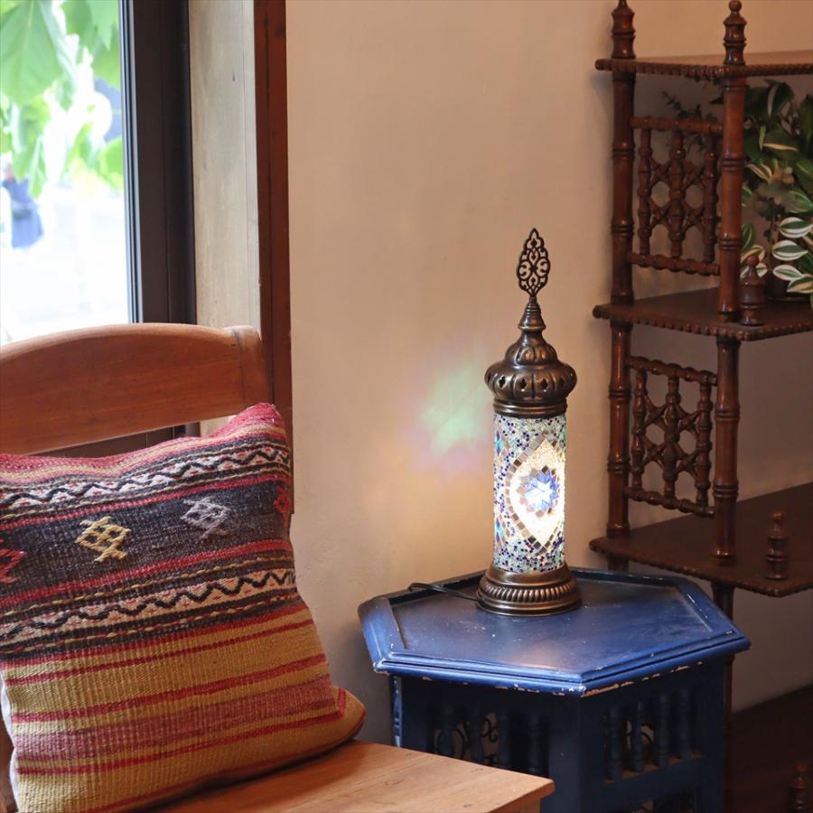 トルコランプ モザイクスタンドランプ シリンダー 全高42cm ブルー |  | 01